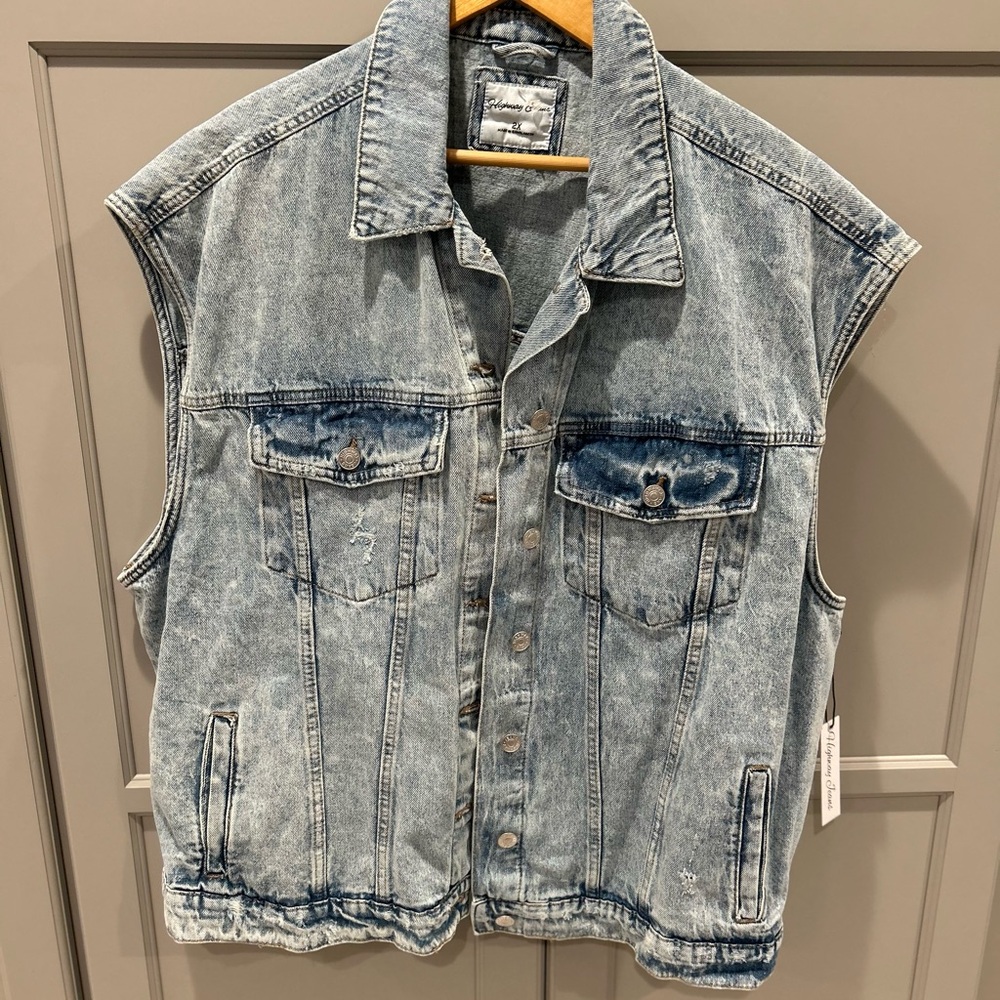 Highway Jeans Light Blue Denim Vest 2X plus size